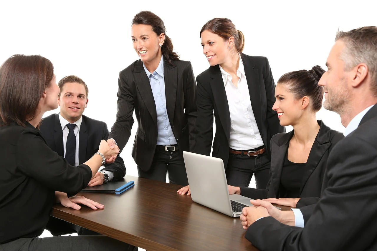 Business team collaborating in an office